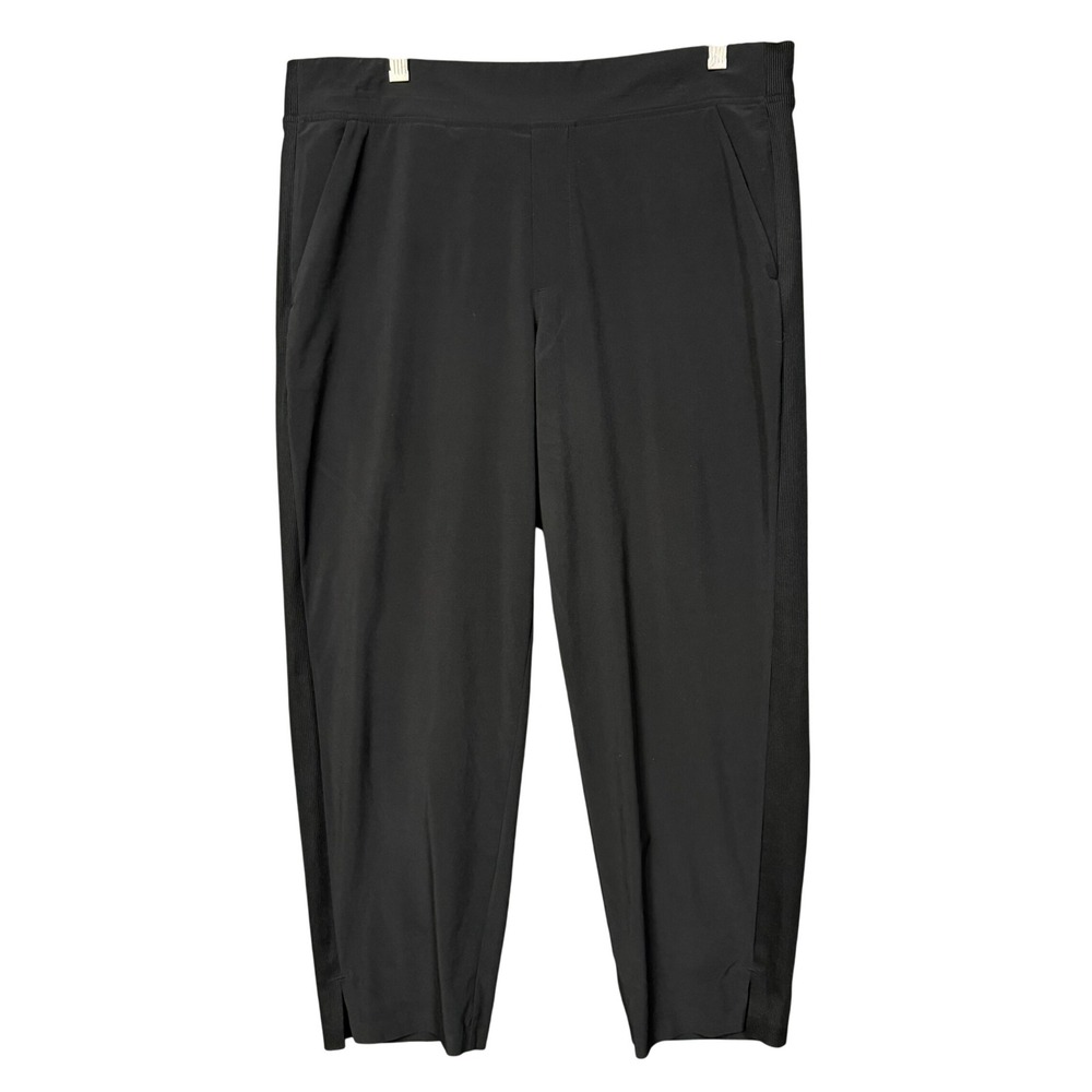 Athleta Brooklyn Ankle Pants Womens 14P Black Taper Lightweight Stretch Athletic